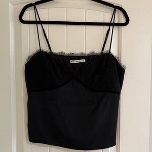 Abercrombie Black Lace Trim Cami Top